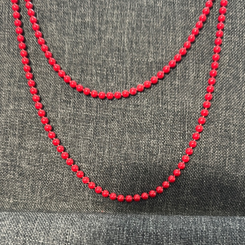 Elegant Red Beaded Necklace